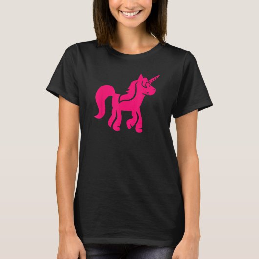 Niedlich-rosa Einhorn T-Shirt (Vorderseite)