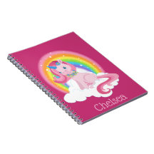 Niedlich rosa Einhorn und Regenbogen Personalisier