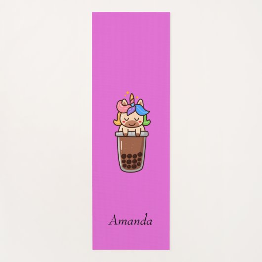 Niedlich-rosa Einhorn Yogamatte (Vorderseite)