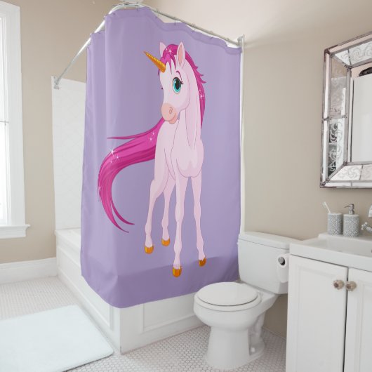 Niedlich rosa Einhornduschvorhang Duschvorhang (Beispiel)