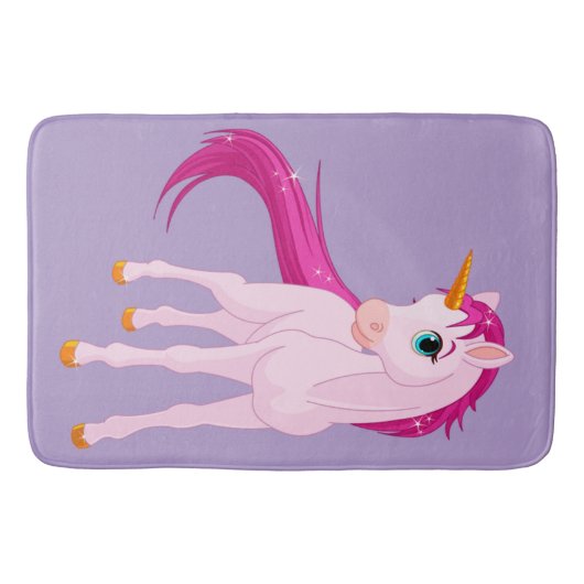 Niedlich rosa Einhornmatte Badematte (Vorderseite)