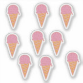 Niedlich rosa Eiscreme Aufkleber (Vorderseite)
