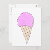 Niedlich rosa Eiscreme Postkarte (Vorne/Hinten)