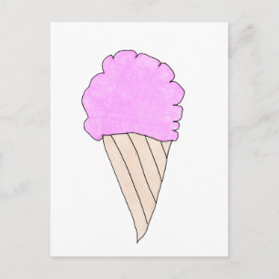 Niedlich rosa Eiscreme Postkarte