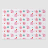 Niedlich rosa Elefant Moderne Weihnachtsfeiertage Seidenpapier (Vorderseite)