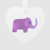 Niedlich-rosa-Elefant Ornament (Rückseite)