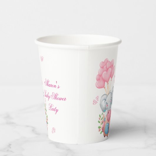 Niedlich-rosa-Elefant Pappbecher (Rechts)