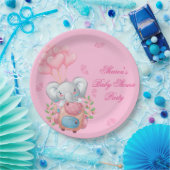 Niedlich-rosa-Elefant Pappteller (Party)