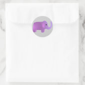 Niedlich-rosa-Elefant Runder Aufkleber (Tasche)