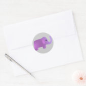 Niedlich-rosa-Elefant Runder Aufkleber (Umschlag)