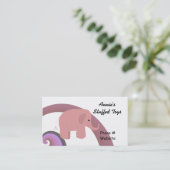 Niedlich-rosa-Elefant Visitenkarte (Stehend Vorderseite)