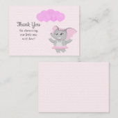 Niedlich rosa Elefantenkarte Mitteilungskarte (Vorne/Hinten)