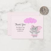 Niedlich rosa Elefantenkarte Mitteilungskarte (Vorderseite/Rückseite Beispiel)