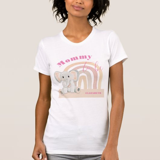 Niedlich rosa Elefantenkunst T-Shirt (Vorderseite)