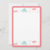 Niedlich rosa Elephant Babydusche Dankeskarte (Rückseite)