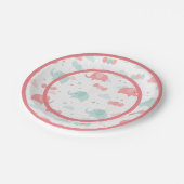 Niedlich rosa Elephant Babydusche Pappteller (Schrägansicht)