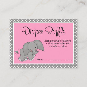 Niedlich rosa Elephant Babydusche Windelwascher Begleitkarte