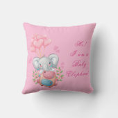 Niedlich rosa Elephant Throw Kissen (Rückseite)