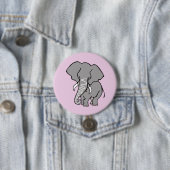 Niedlich rosa ELEPHANT - Tierlover - Wildfauna Button (Beispiel)