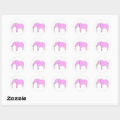 Niedlich rosa Elephant White Polka Dots Stickers (Blatt)