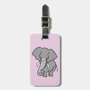 Niedlich-rosa ELEPHANT- Wildtiere - Wildtiere in A Gepäckanhänger