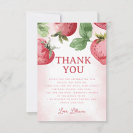 Niedlich Rosa Erdbeere Dankeskarte