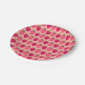 Niedlich rosa Erdbeere drucken Papierdruckpapier-T Pappteller (Schrägansicht)