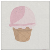 Niedlich rosa Erdbeere Ice Creme Cone Muster Stoff (Nahaufnahme)