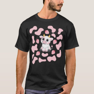 Niedlich rosa Erdbeere Kuh Druck Ästhetisches Must T-Shirt