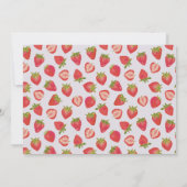 Niedlich rosa Erdbeere Mitteilungskarte (Rückseite)