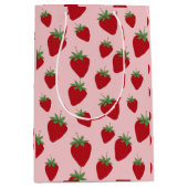Niedlich rosa Erdbeeren Mittlere Geschenktüte (Vorderseite)