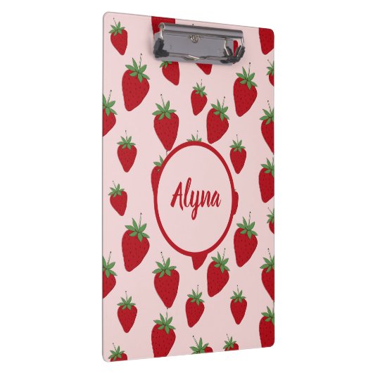 Niedlich rosa Erdbeermuster Zwischenablage Klemmbrett (Rechts)