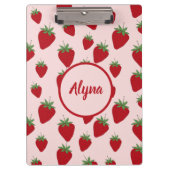 Niedlich rosa Erdbeermuster Zwischenablage Klemmbrett (Vorderseite)
