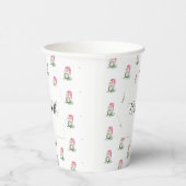 Niedlich Rosa Eule Mit Monogramm Pappbecher (Rechts)