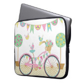Niedlich rosa Fahrrad Laptopschutzhülle (Vorderseite Links)
