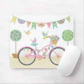Niedlich rosa Fahrrad Mousepad (Mit Mouse)