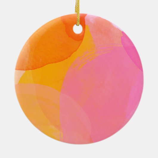 Niedlich rosa Farbe benutzerdefinierte Skriptmonog Keramik Ornament (Hinten)