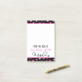 Niedlich rosa Farbe Druck Veterinärname Post-it Klebezettel (Auf Schreibtisch)