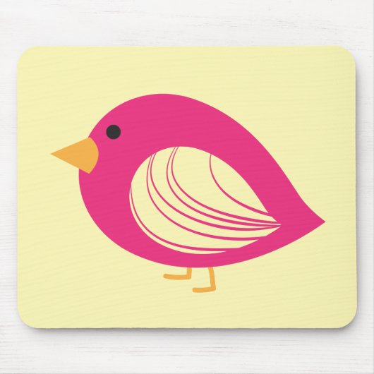 Niedlich rosa, farbige, raue Vögel Mousepad (Vorne)
