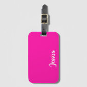 Niedlich rosa fest schlicht gepäckanhänger (Vorderseite Vertikal)