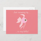 Niedlich rosa Fisch Postkarte (Vorne/Hinten)