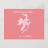 Niedlich rosa Fisch Postkarte (Vorderseite)