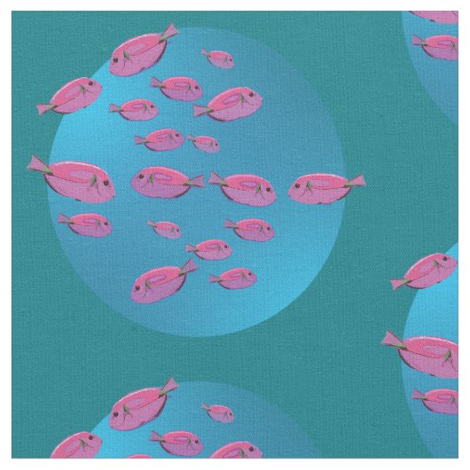 Niedlich rosa Fish Fabric Stoff (Nahaufnahme)