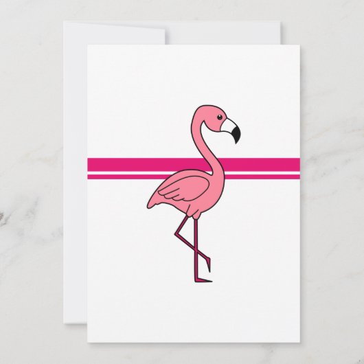 Niedlich rosa Flamingo 1. Geburtstag Einladung (Rückseite)