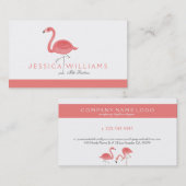 Niedlich-rosa Flamingo-2-Illustration Visitenkarte (Vorne/Hinten)