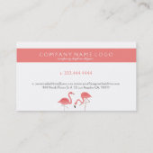 Niedlich-rosa Flamingo-2-Illustration Visitenkarte (Rückseite)