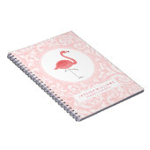 Niedlich-rosa Flamingo-3-Illustration mit rosa Wir Notizblock (Rechte Seite)