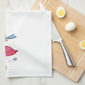 Niedlich rosa Flamingo auf Skaten Geschirrtuch (Viertel Falte)