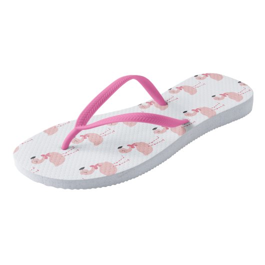 Niedlich rosa Flamingo Cartoon Pattern Badesandalen (Schrägansicht)