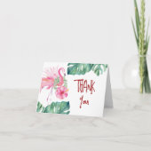 Niedlich rosa Flamingo Danke, Karten (Vorderseite)